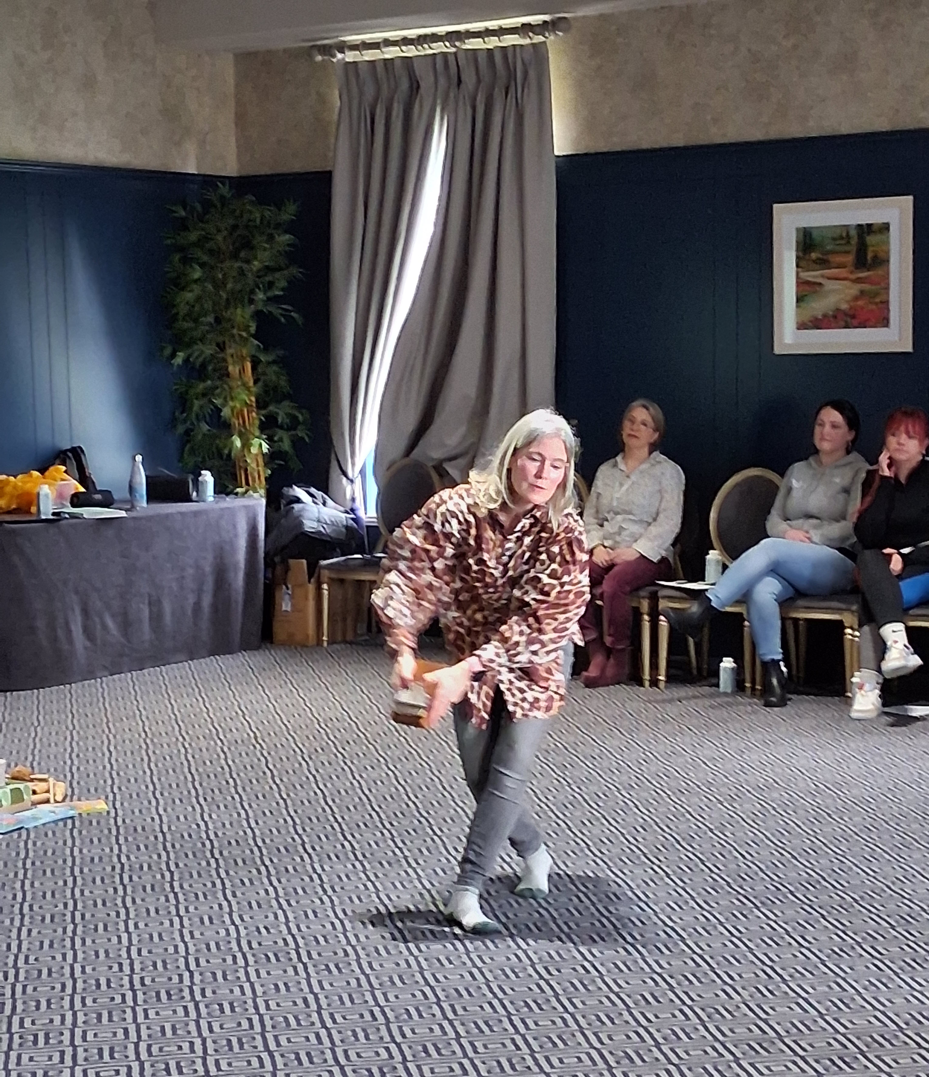 Jackie Maguire leading a music and movement session
